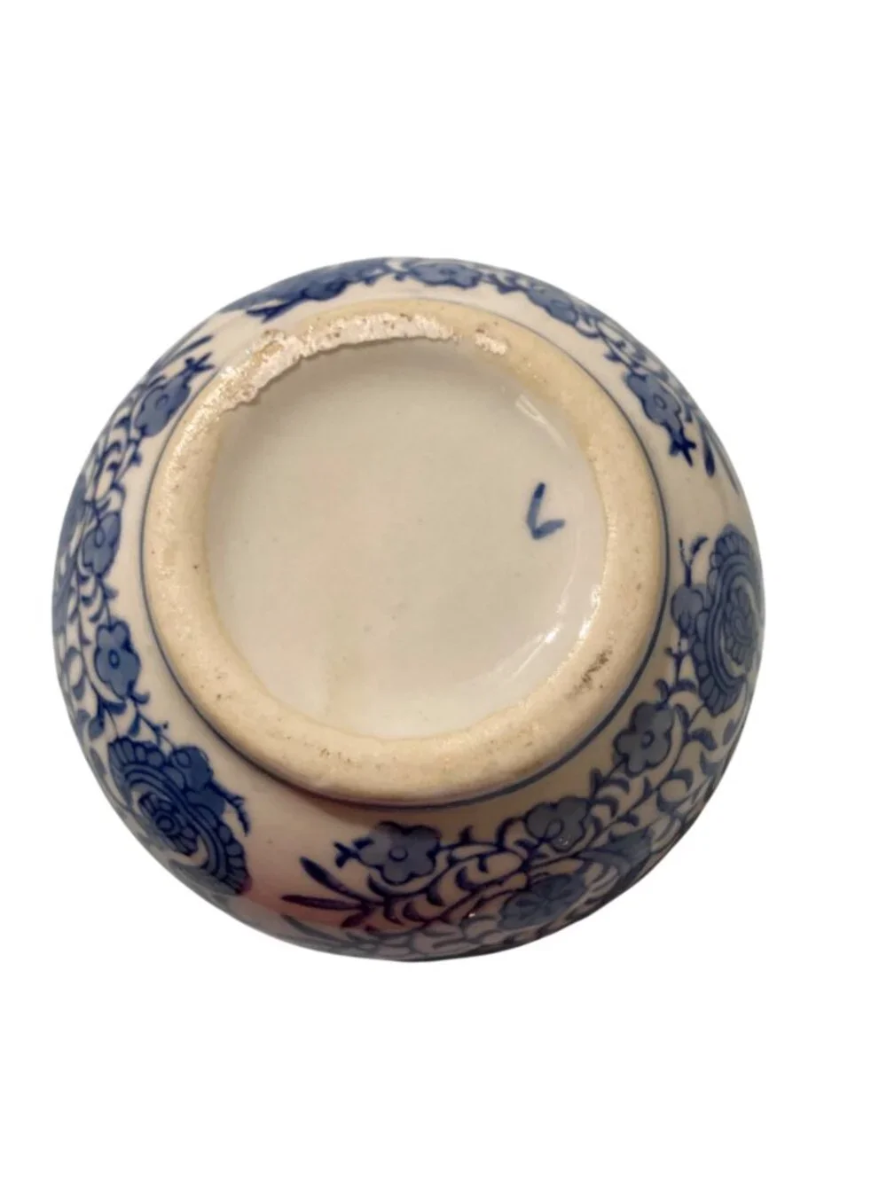 Vintage Blue and White Pierced Porcelain Chinoiserie Potpourri Vessel with Lid